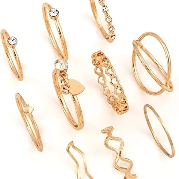 10 piece Rhinestone Ring Set - Picture 4 of 9